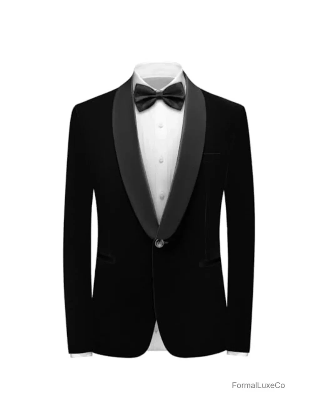 Velvet Shawl Lapel Tuxedo Blazer for Men, Slim Fit One Button Suit Coat,